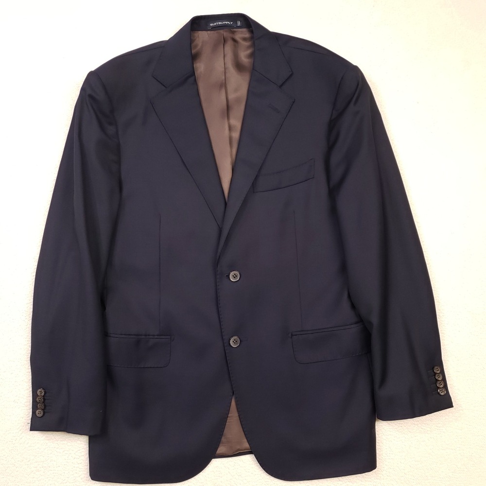 Suitsupply Blazer Mens 42R Navy Blue Zignone Super 110s Wool Napoli Suit Jacket